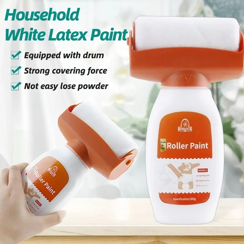 Hot Antibacterial Wall Paint Strong Repair Wall Paint Household White Latex Paint With Roller Brush for Living Room Kitchen Tool