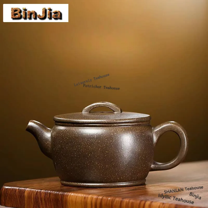

270ml Exquisite Yixing Purple Clay Teapots Handmade Pot Raw Ore Bronze Clay Mud Kettle With Filter Chinese Zisha Teaset Supplies
