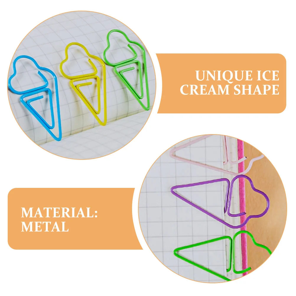 30 قطعة مشابك ورق الآيس كريم مجموعة إشارات مرجعية لطيفة مقاطع مكتب ممتعة لتنظيم المستندات ملحقات مكتبية أدوات مكتبية جديدة