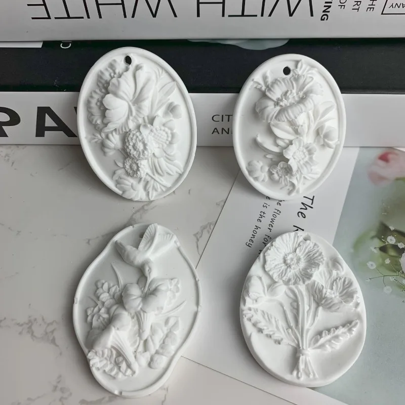 Bird Flower Silicone Mold Handmade Diy Car Aromatherapy Gypsum Pendant Tool Embossed Flower Silicone Mold Handicraft Accessories