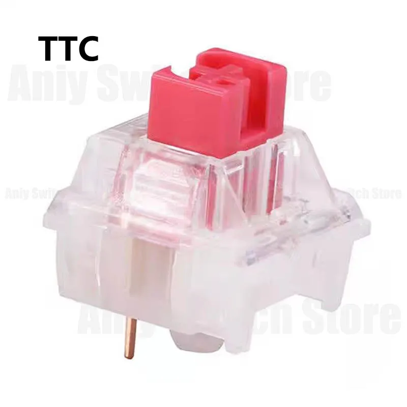 Ttc silencioso vermelho v3 interruptor linear 45g 3pin rgb transparente personalizado teclado mecânico de jogos diy mx interruptores lubrificação de f
