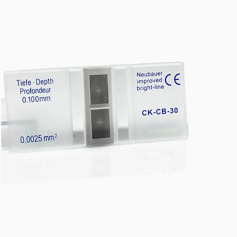 Cell counting plate/hemocytometer calculation disc/bright silver bottom #0650030 with blood cover tablet