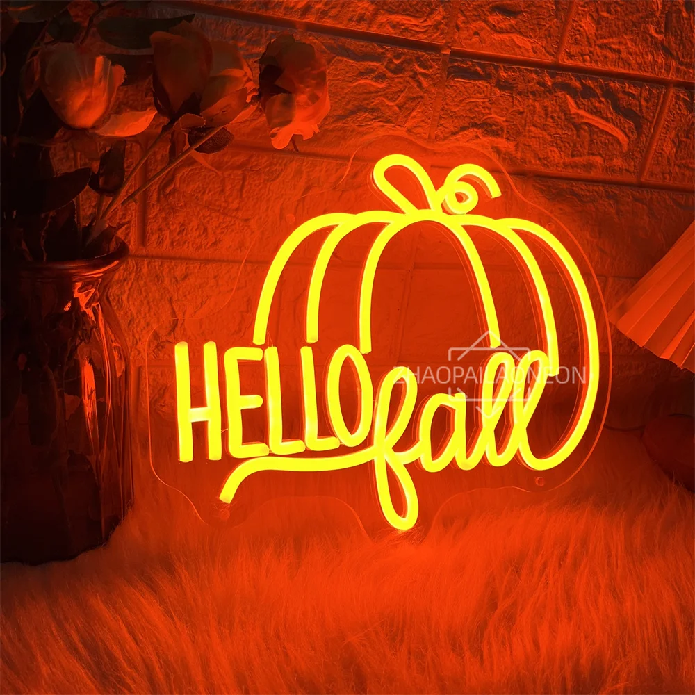 Enseigne Néon LED à Intensité Variable pour Halloween, Design de Citrouille Murale, Chambre d'Enfant, Décoration de Maison, ix, USB