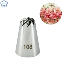 1PC Russian Drop Rose Icing Piping Nozzles Stainless Steel Flower Mouth Cream Pastry Tips Nozzles Bag Cake Decorating Tools #108