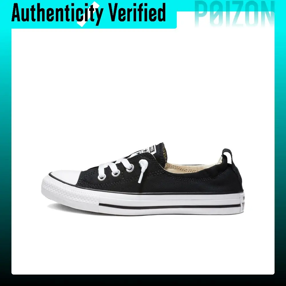 Converse Chuck Taylor All Star Shoreline Slip Abrasion Resistant Breathable Low top Canvas Shoes Women's Black 537081F