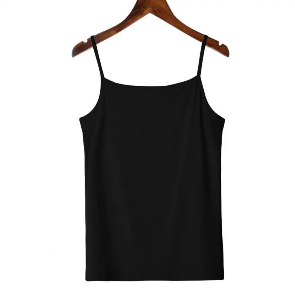 Summer Vest Sling Sleeveless  Women Figure-flattering Bottom Tops Slim Version Tops Solid Color Soft Elastic Tank Tops