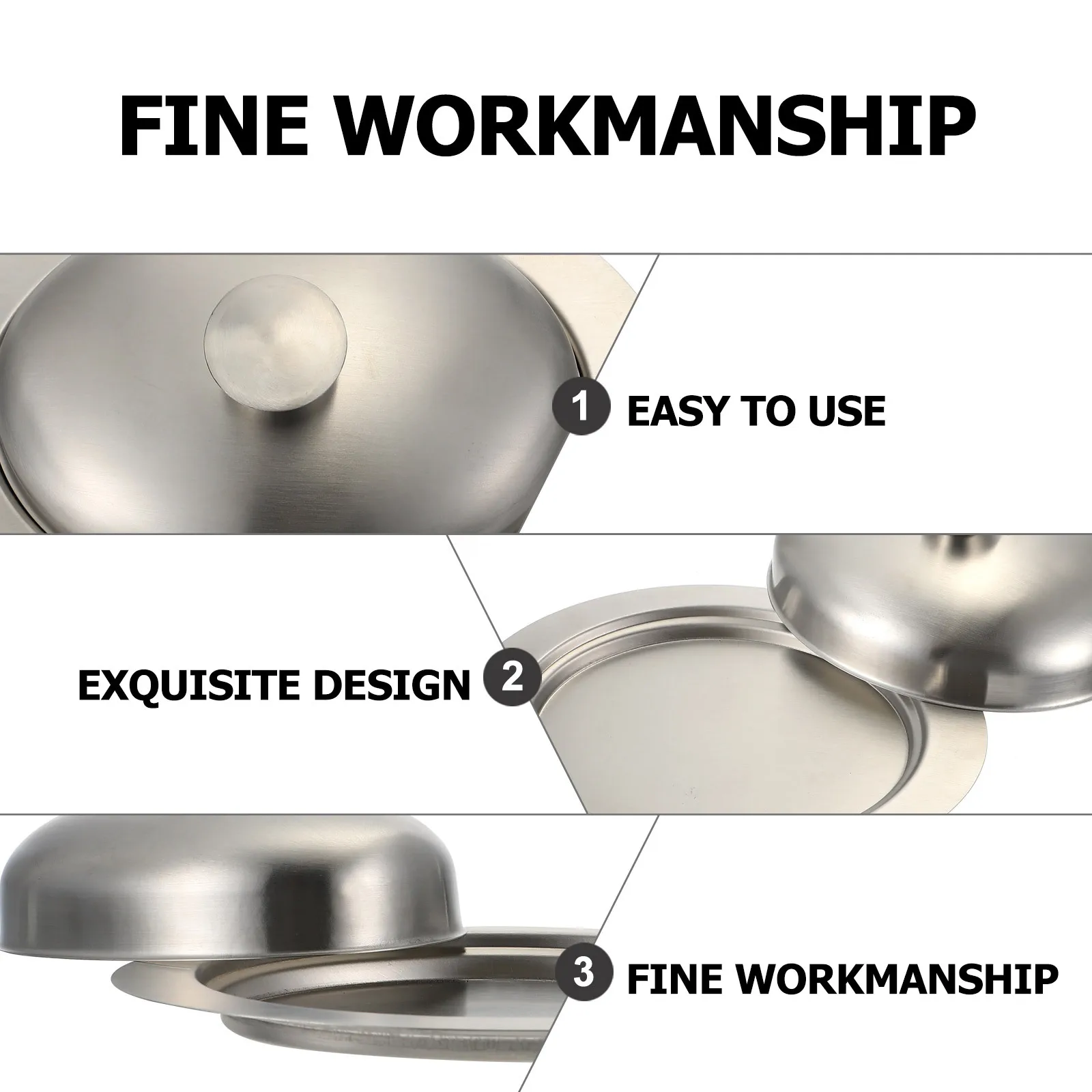 

1Pcs Butter Box Round Shape Stainless Steel Cover Premium Food Container for Home Hotel Tableware Storage Fresh Keep Long Use