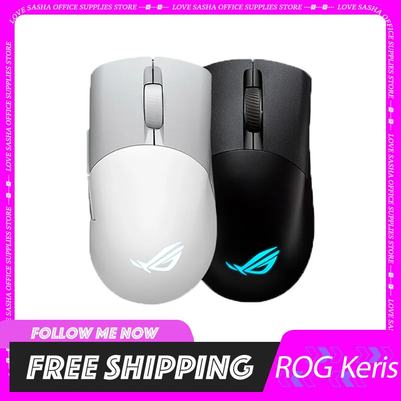 Rog Keris 2 Ace Three Mode Game Mouse 2.4g Bluetooth Wired Lightweight Long Endurance Wireless 4k Wired 8k Esports Office Mouse