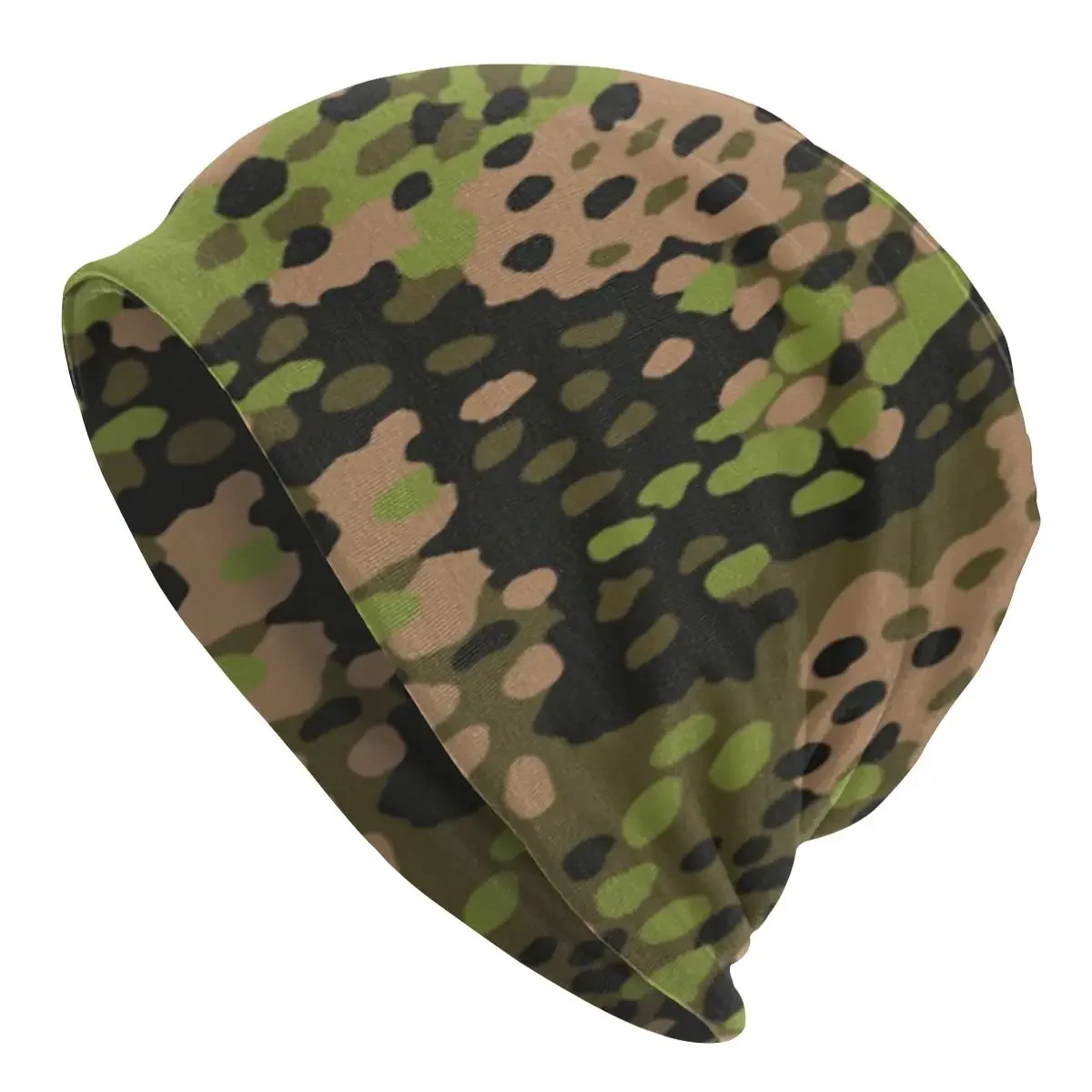 

Camo Camouflage Army Men Women's Beanie Hats WW2 SS Erbsentarn Knitted Hat Hip Hop Earmuff Bonnet Street Skullies Beanies