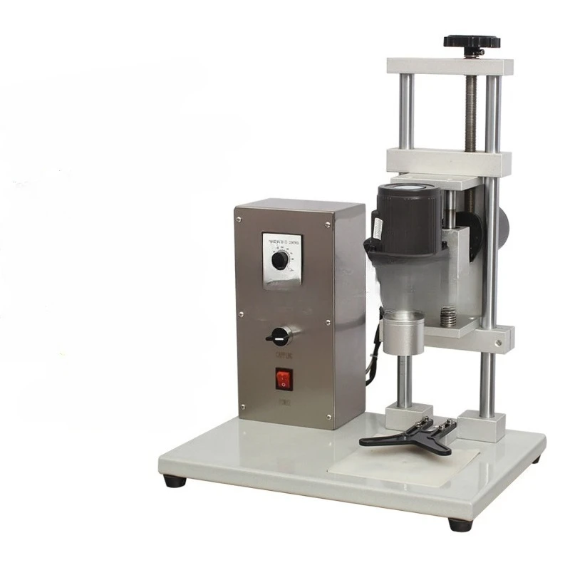 Semi-automatic single head screw Pet cap lock capping machine for plastic caps