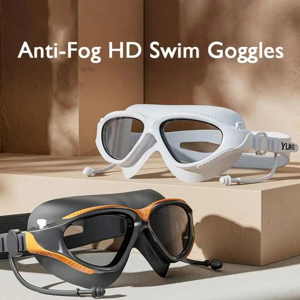 

New Waterproof Adult Swim Goggles Professional HD Anti-Fog Swim Glasses Swimming Accessories with Earplugs Silicone Goggles