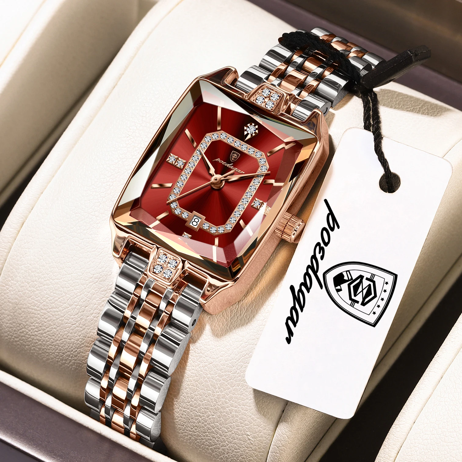POEDAGAR Fashion Woman Watch Stainless Steel Waterproof Date Elegant Ladies Wristwatch High Quality Quartz Women's Watches Reloj