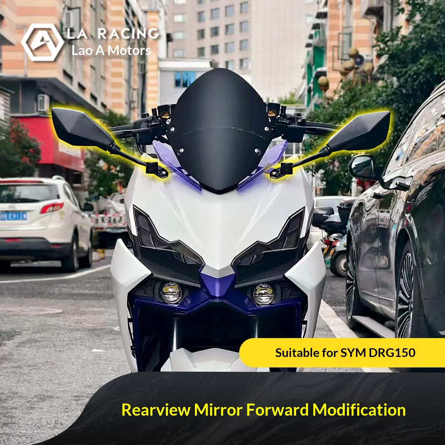 【Premium】For SYM DRG150 second-generation Dragon modification, second-generation rearview mirrors, forward-moving assembly, mirr