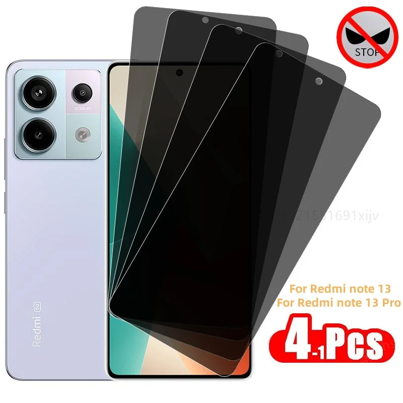 

4P/3P/2P/1P Privacy Screen Protector For Redmi note 13 Tempered Glass Anti-spy Anti Peeping Phone Film For Redmi note 13 Pro