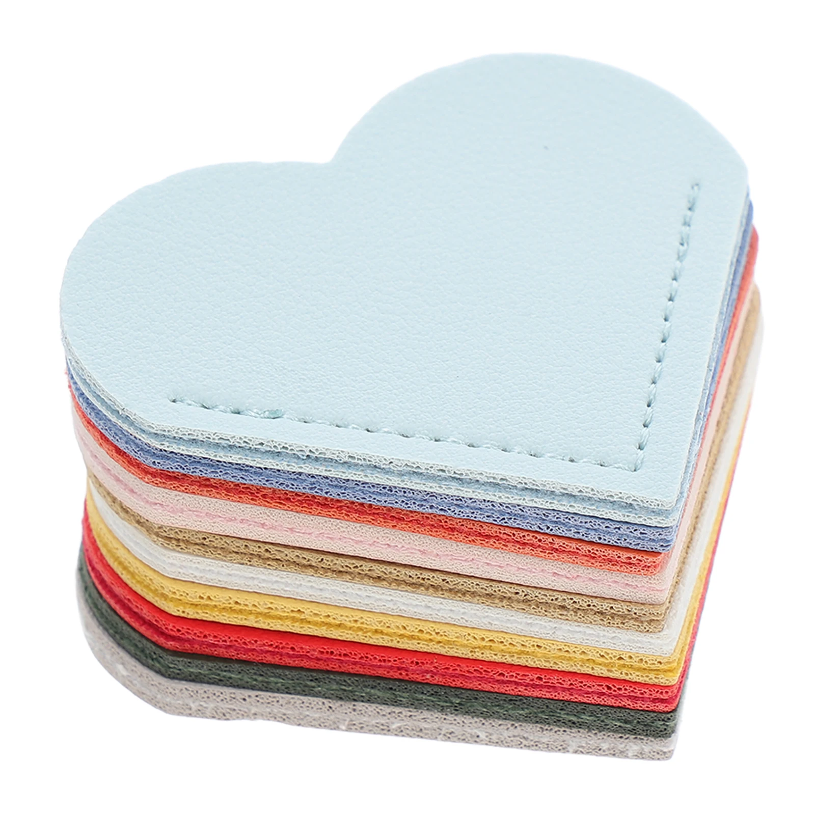 

10pcs Bookmark Protective Cover Heart Shaped Bookmarks Students Accessories Novel Reading Cute Corner Page Markers PU Material