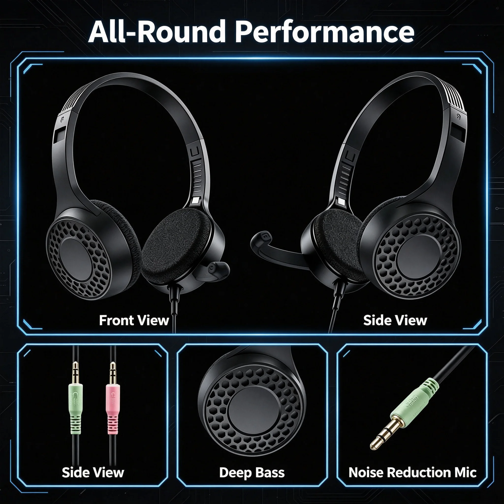 Dual 3.5mm Wired Over Ear Gami - огляд і ціна Pc Gaming Online