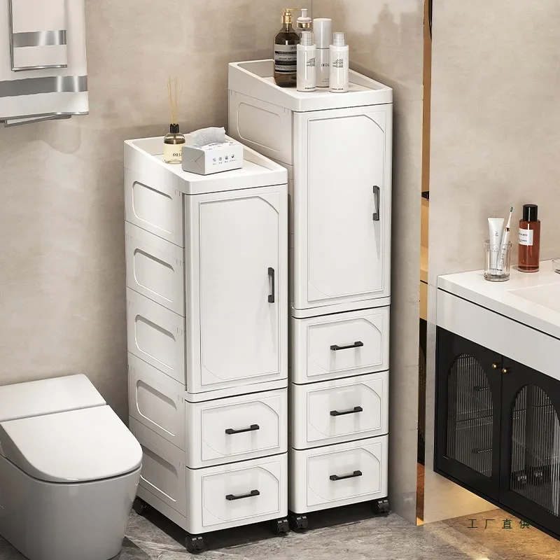 Bathroom narrow slot storage kitchen ultra-narrow side gap storage  multi-function refrigerator side storage cabinet special