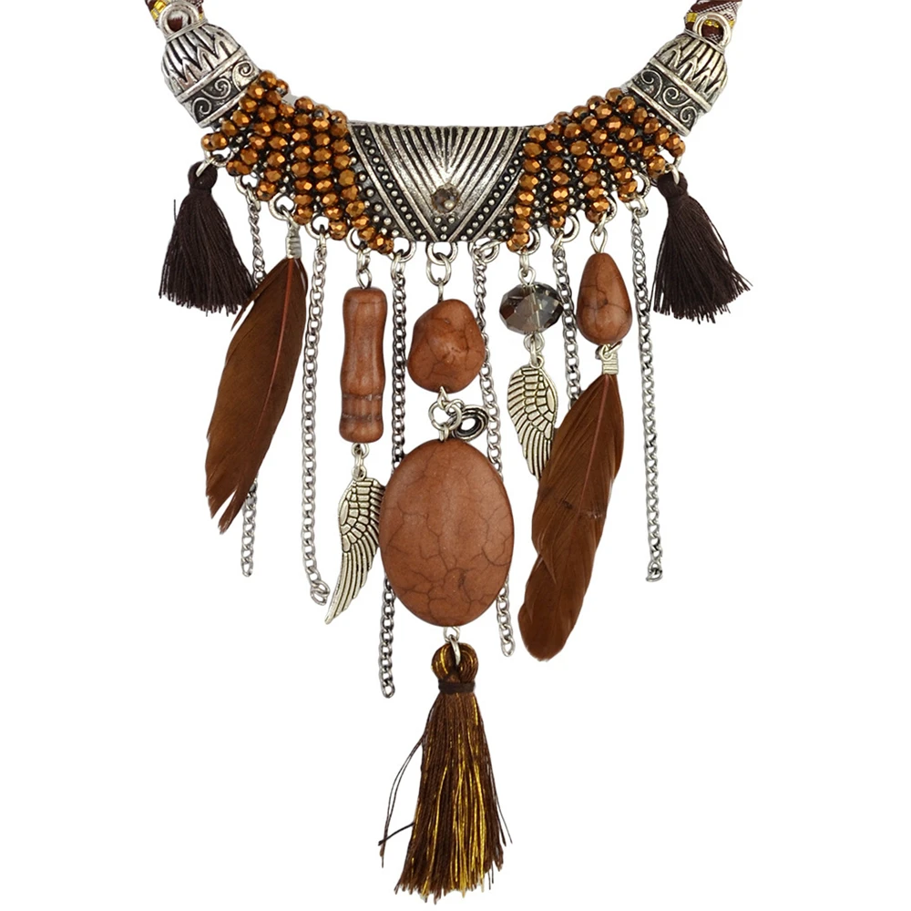 Fashion Boho Necklace Vintage Turquoise Long Tassel Necklace Ladies Personality Ethnic Necklace Party Jewelry Gift 2022
