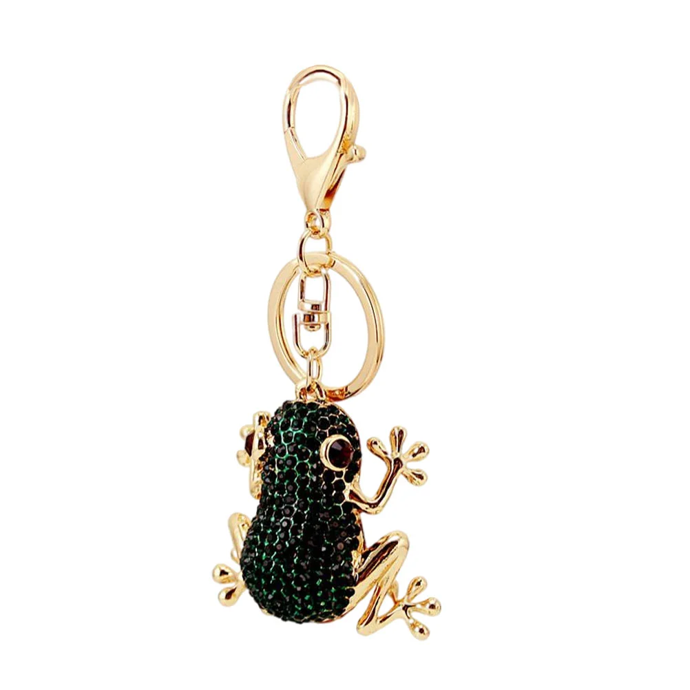 Locket Pendant Frogs Shape Key Ring Chains Zinc Alloy Bag Decor Green Animal Creative