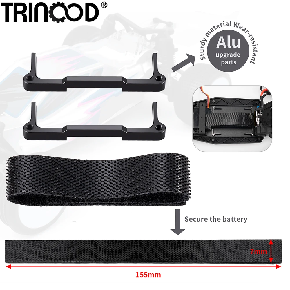

TRINOOD RC Car Battery Mount Plate Fixed Seat for Lo-si 1/24 Micro-B 2WD Buggy Upgrade Parts