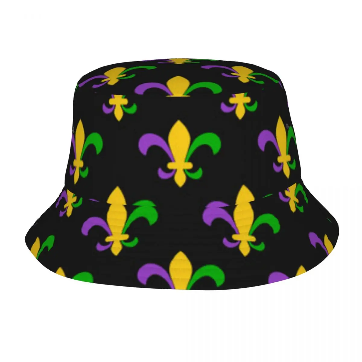 

Mardi Gras Fleur De Lis Pattern Bucket Hat Fisherman Foldable Women Men Sunscreen Shade Cap