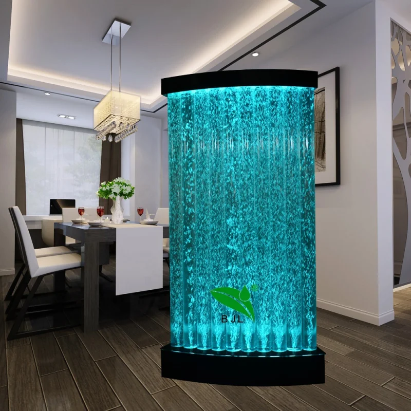 (Customized) indoor wall fountain LED acrylic water bubble room dividers screen