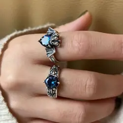 New Arrival Retro Crown Devil Shiny CZ Zircon Star Thai Silver Female Party Ring Jewelry For Women Never Fade Cheap Gifts