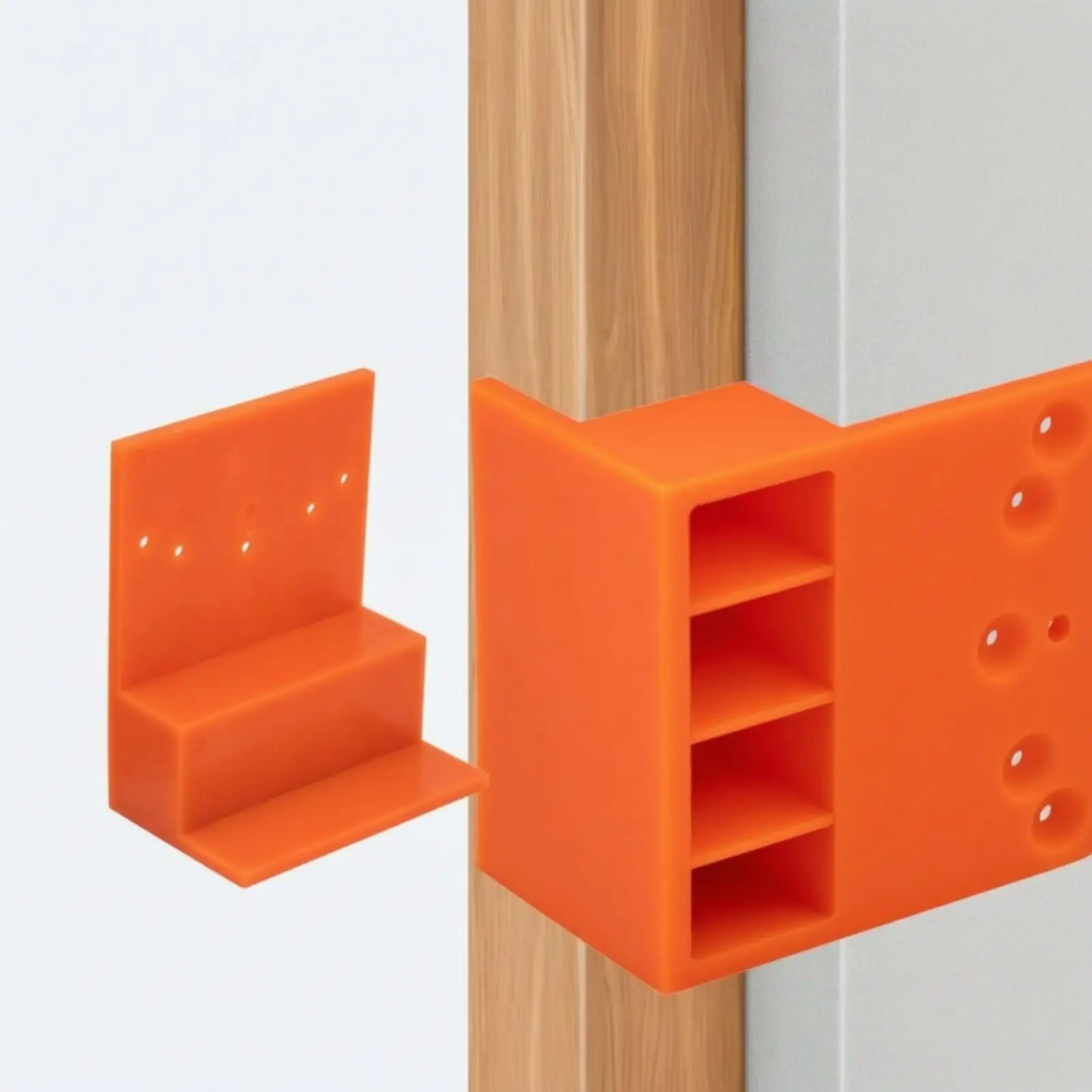 Cabinet Panel Positioning Jig Plastic Woodworking Tool for Wardrobe Installation L Shaped Structure with Reusable Guide Holes