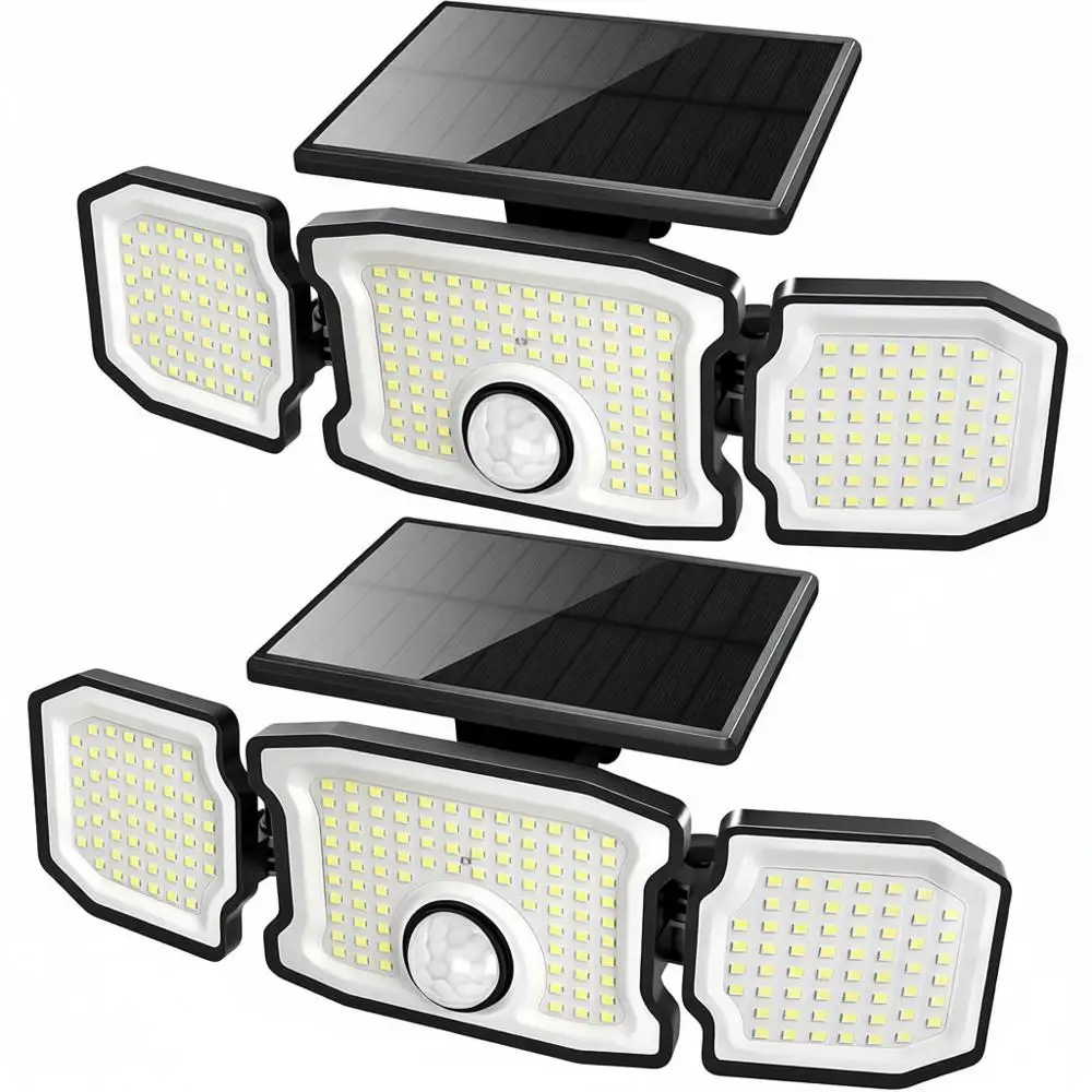 

2800LM 200-LED уличные светильники безопасности с датчиком движения, 270 ° Комплект из 2-х штук для двора и гаража