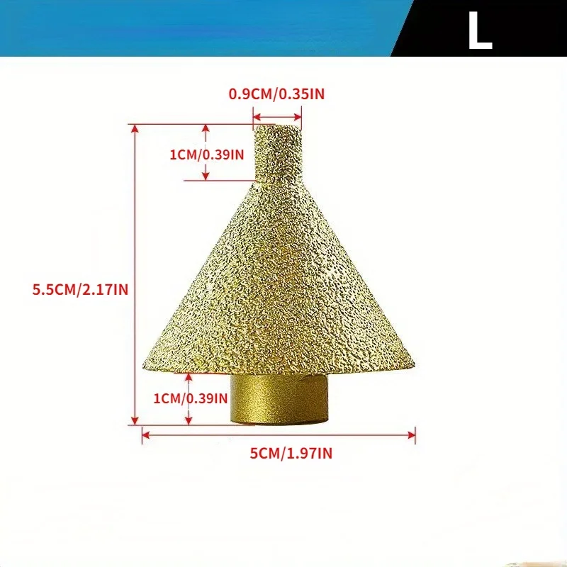 38/50MM Diamond Chamfering Tool Ceramic Tile Marble Quartz Stone Drilling and Expanding Drill Bit Conical Umbrella Grinding Head