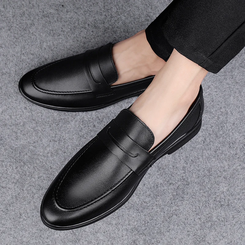

Classic Party Luxury Brand Men Anti-slip Wearable Shoes British Style Business Formal Pointed Leather Shoes Men Casual Shoes