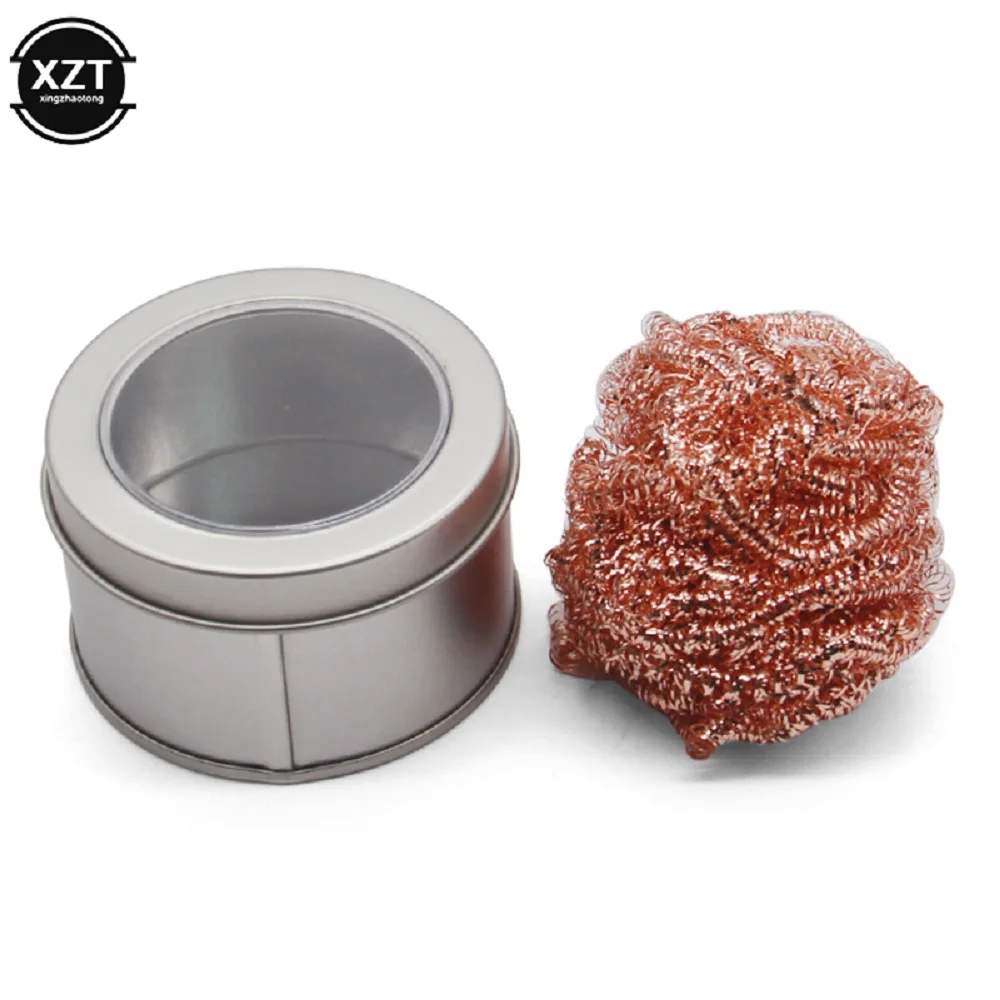 1pcs Cleaning Ball Desoldering Soldering Iron Mesh Filter Cleaning Nozzle Tip Copper Wire Cleaner Ball