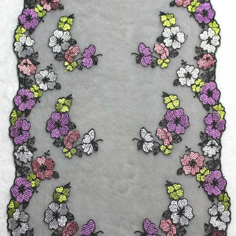 20Yards/lot Floral Mesh Tulle Embroidery Lace Trim Lingerie Sewing Craft DIY Apparel Fabric Lace Dress Garment Accessory