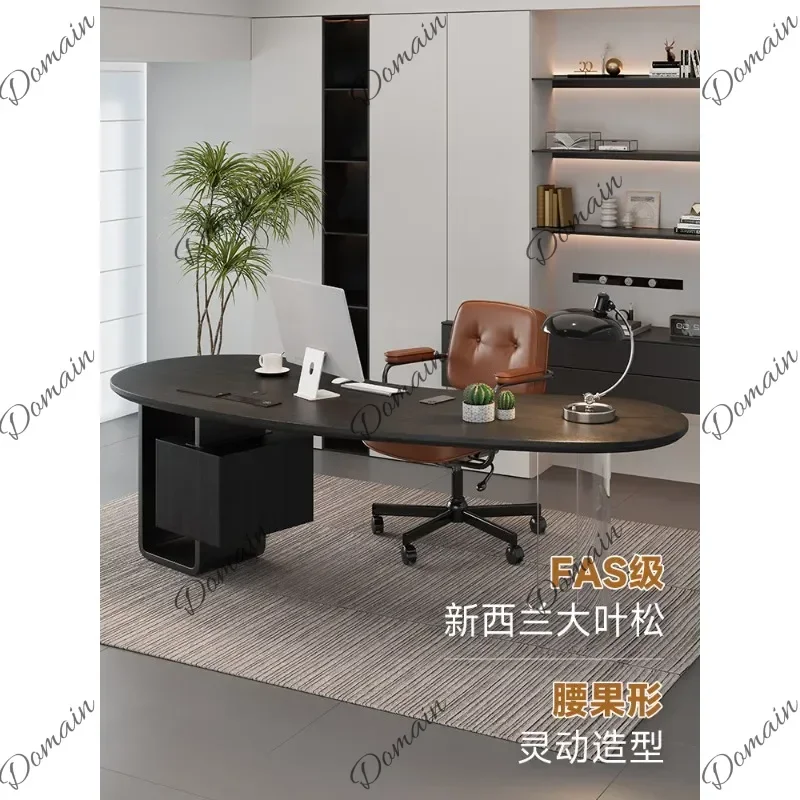 Office Use Light luxury modern high-end desk study solid wood desk boss table small single computer desk