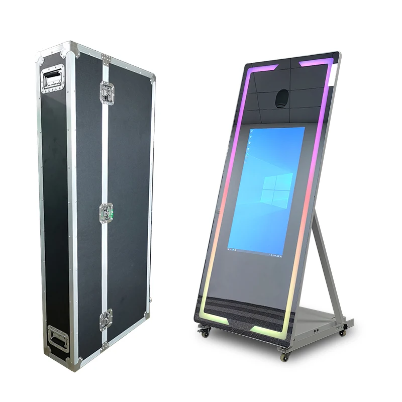 2024 mirror selfie photo booth machine mirror photo booth touch screen led frame kiosk magic mirror photobooth