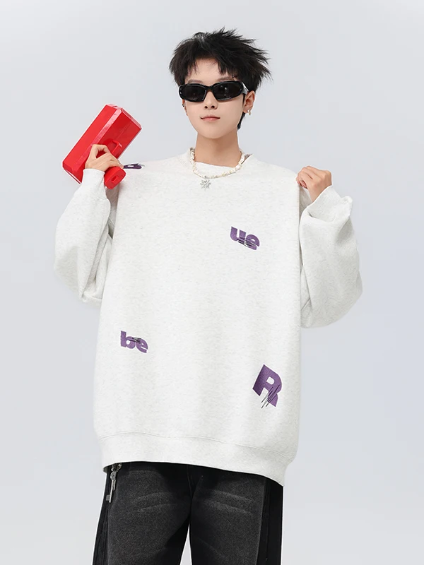 

Мужская толстовка в американском стиле с буквенным принтом, свободного кроя, с широкими плечами, премиум-класса, стильная, белая, свободного кроя, с длинными рукавами.