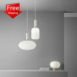 Modern Pendant Lighting for Kitchen Dining Room Restaurant Bedroom Glass Hanging Lamp Chandelier Decoration Ceiling White Lights