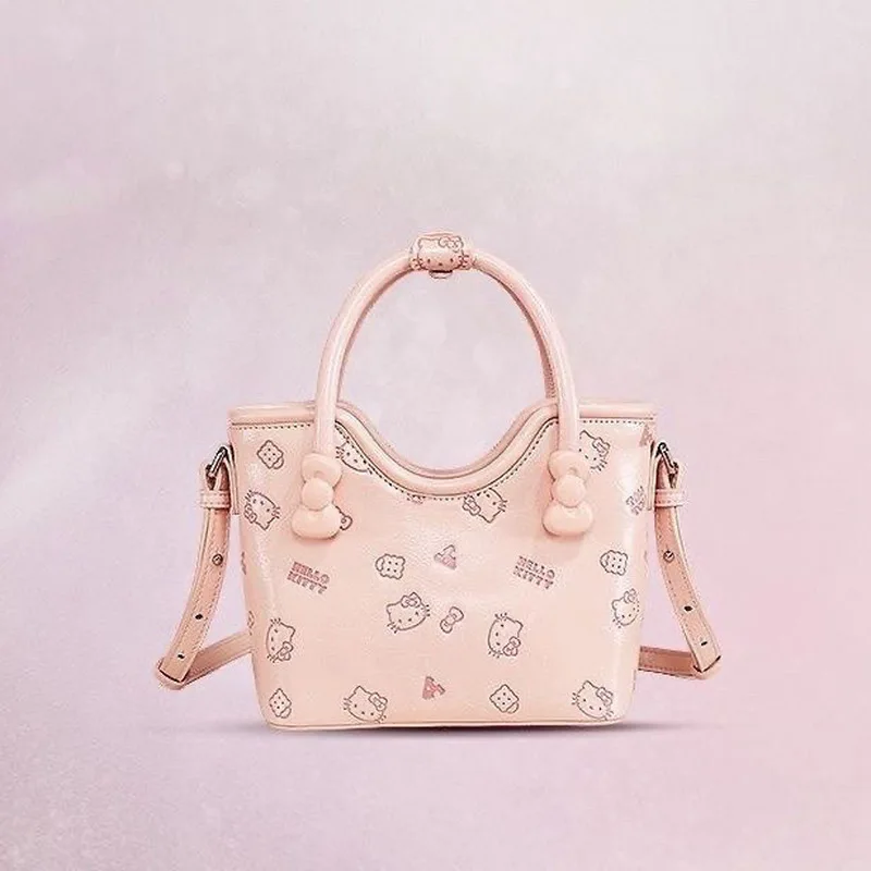 Sanrio Kawaii Hello Kitty การ์ตูนพิมพ์ Tote กระเป๋าผู้หญิงอะนิเมะ Girly หัวใจน่ารักขนาดใหญ่ความจุกระเป๋าถือ Crossbody กระเป๋าของขวัญของเล่น