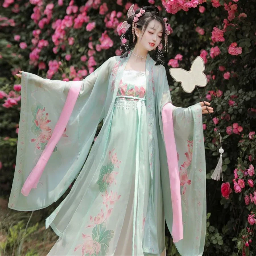 الجنية النساء Hanfu فستان الملابس الصينية التقليدية مهرجان الزي التطريز المرحلة الشعبية القديمة أداء أزياء رقص #2