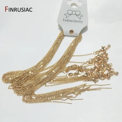 Fashion High Quality Real Gold Plated Adjustable Necklace / Bracelet Thin Chain Wholesale, DIY Jewelry Making Chain Findings