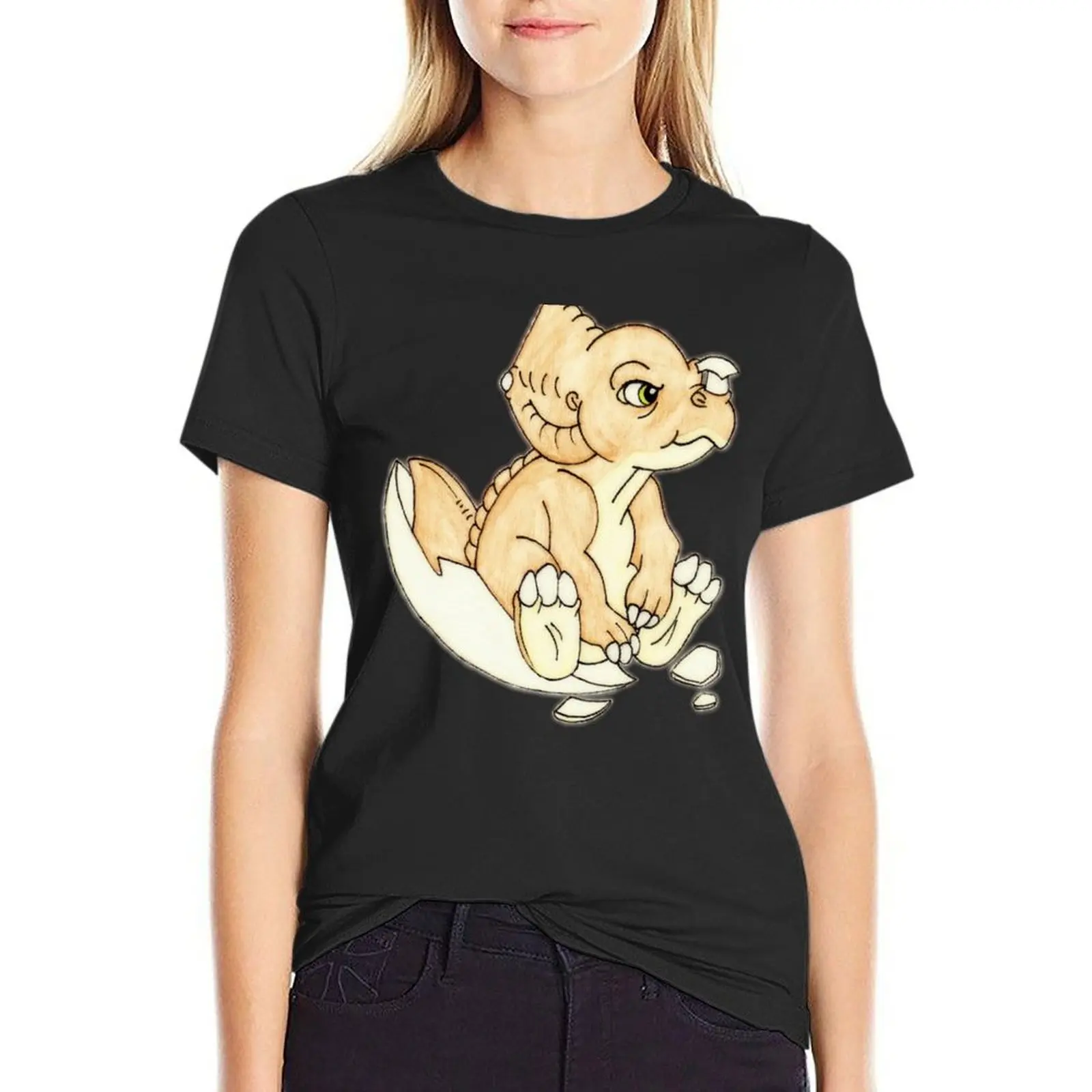 T-shirt imprimé The Land Before Time Baby Cera pour femme, vêtement esthétique