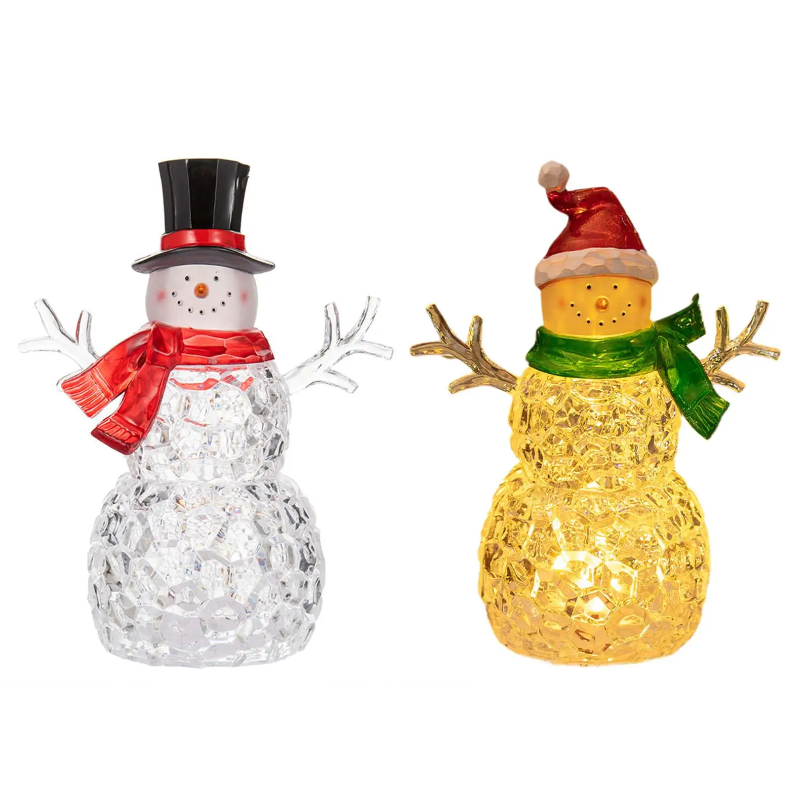 Lighted Christmas Snowman Decoration Snowman Statue Christmas Figure Collectible