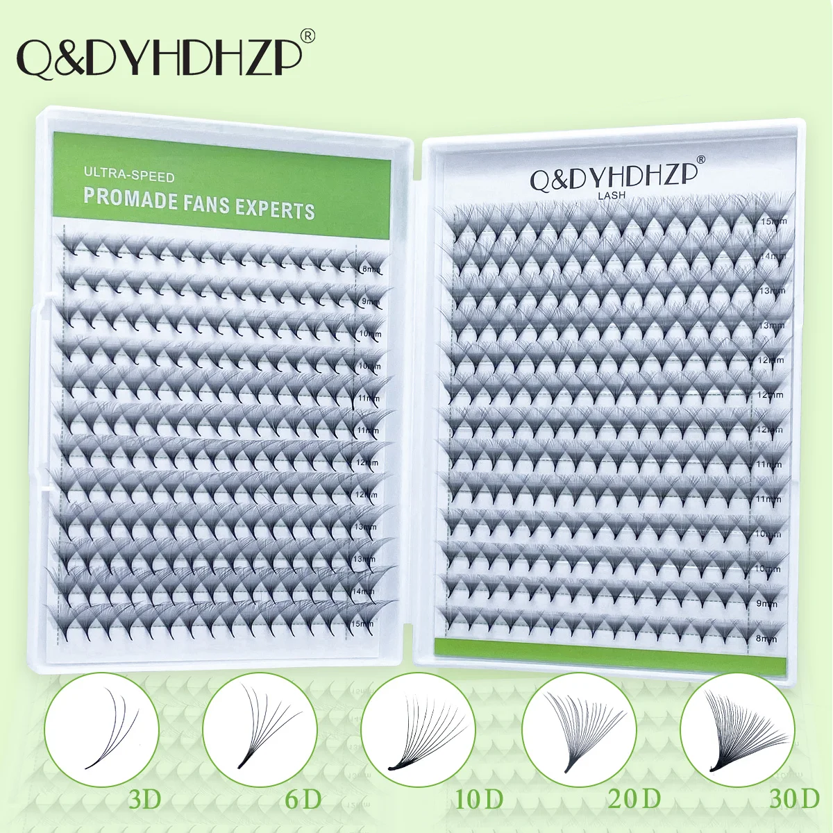 Eyelash Extension Hybrid - Q&DYHDHZP 500/1000psc prefabricated fan-shaped false eyelashes