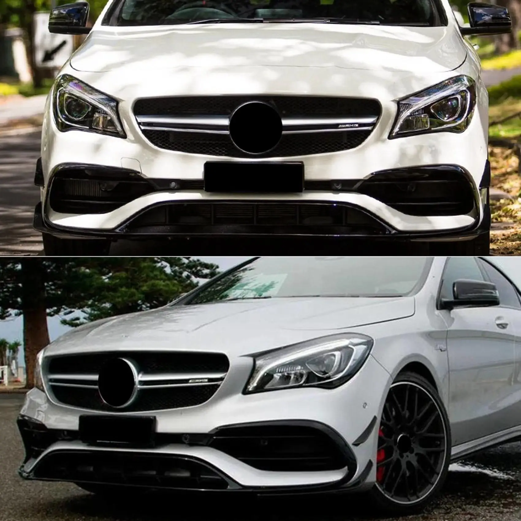Car Front Bumper Side Fog Light Splitter Spoiler For Mercedes BENZ CLA Class W117 C117 CLA45 CLA200 CLA220 AMG 2016-2018-Boom
