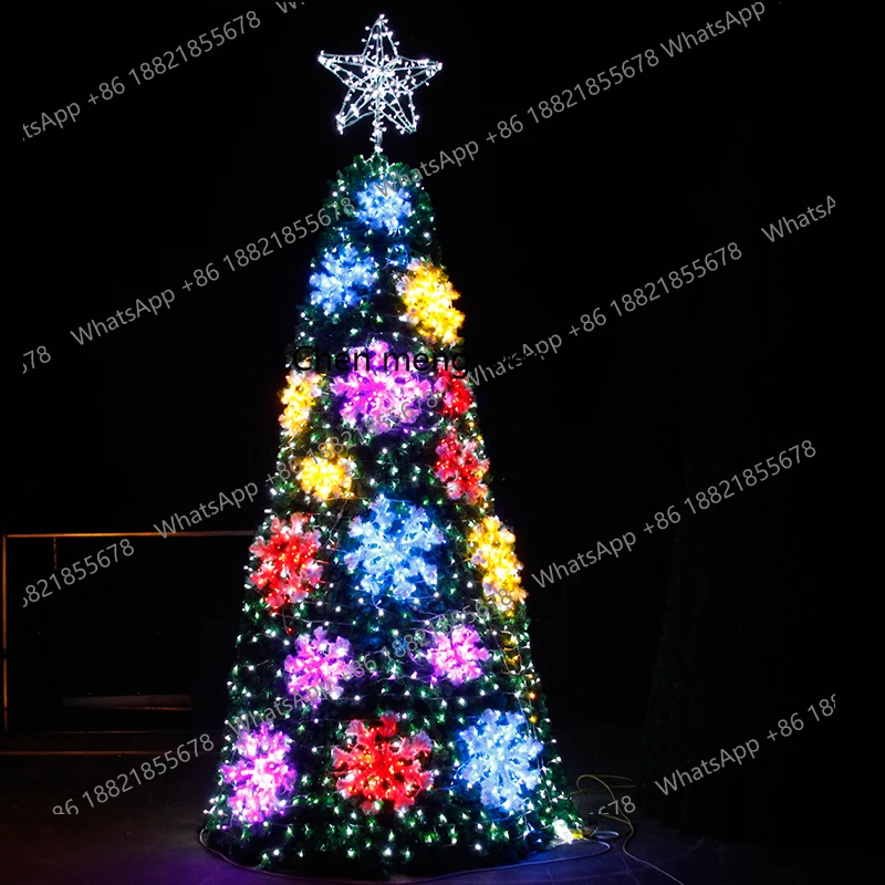 Large frame Christmas tree package luminous voice-activated outdoor hotel scene decorations