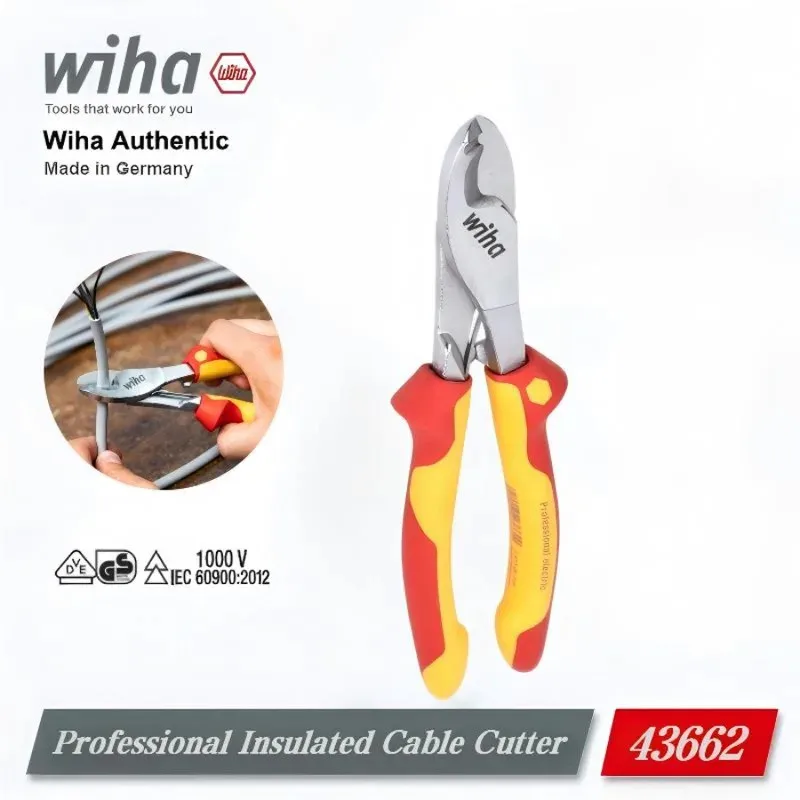wiha-43662-210mm-1000v-vde-tested-insulated-cable-cutter-switchable-opening-spring-loaded-electrician-tool