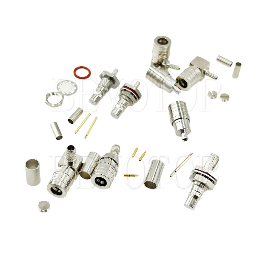 10PCS/Lot QMA Type Male Female Crimping RF Connector Nickel plated 50 Ohm QMA-1.5 for RG-174/RG-316/LMR100 Cable