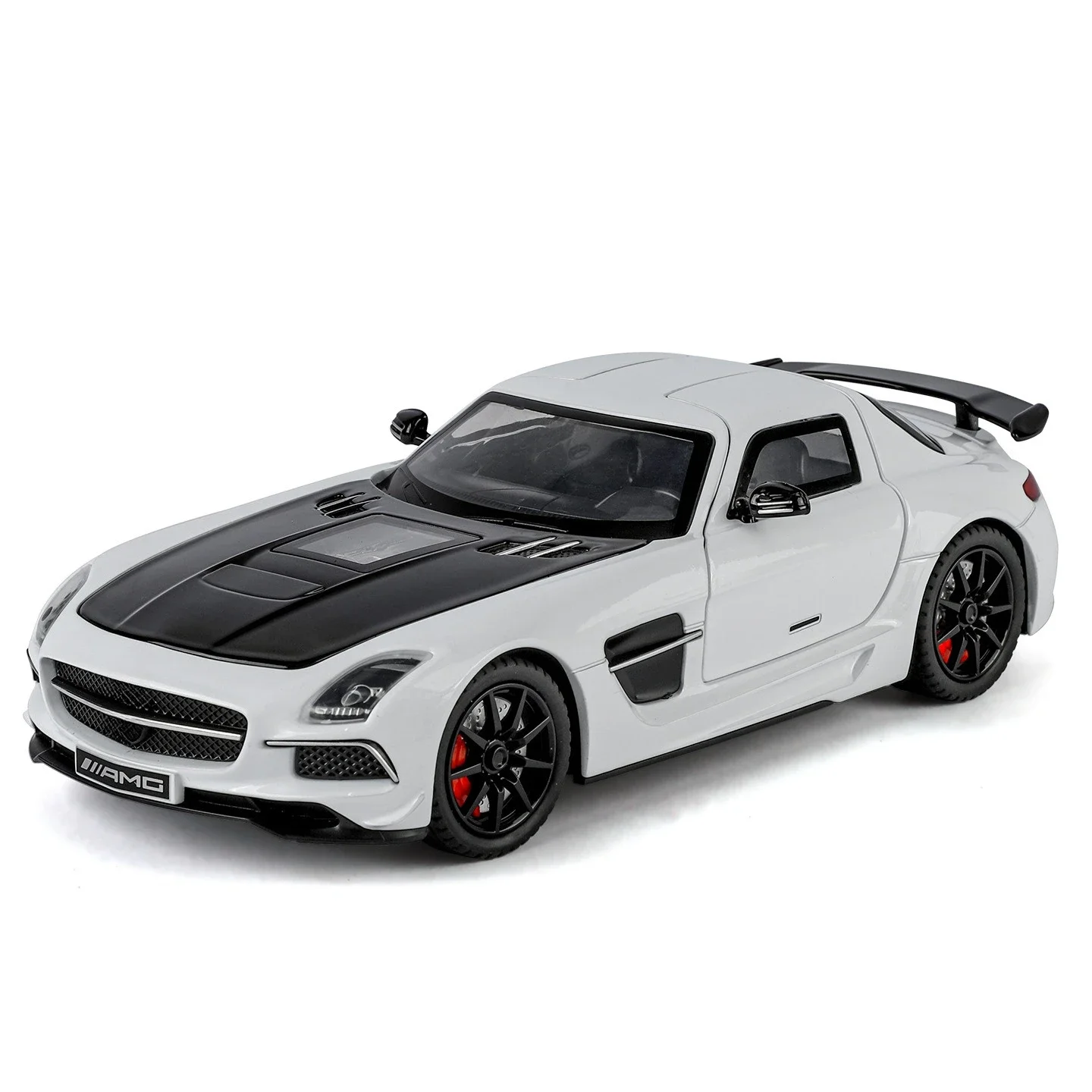 1:24 SLS modifié Super voiture de sport alliage moulé sous pression modèle de voiture en métal son et lumière retirer jeux de course pour enfants cadeau d'anniversaire
