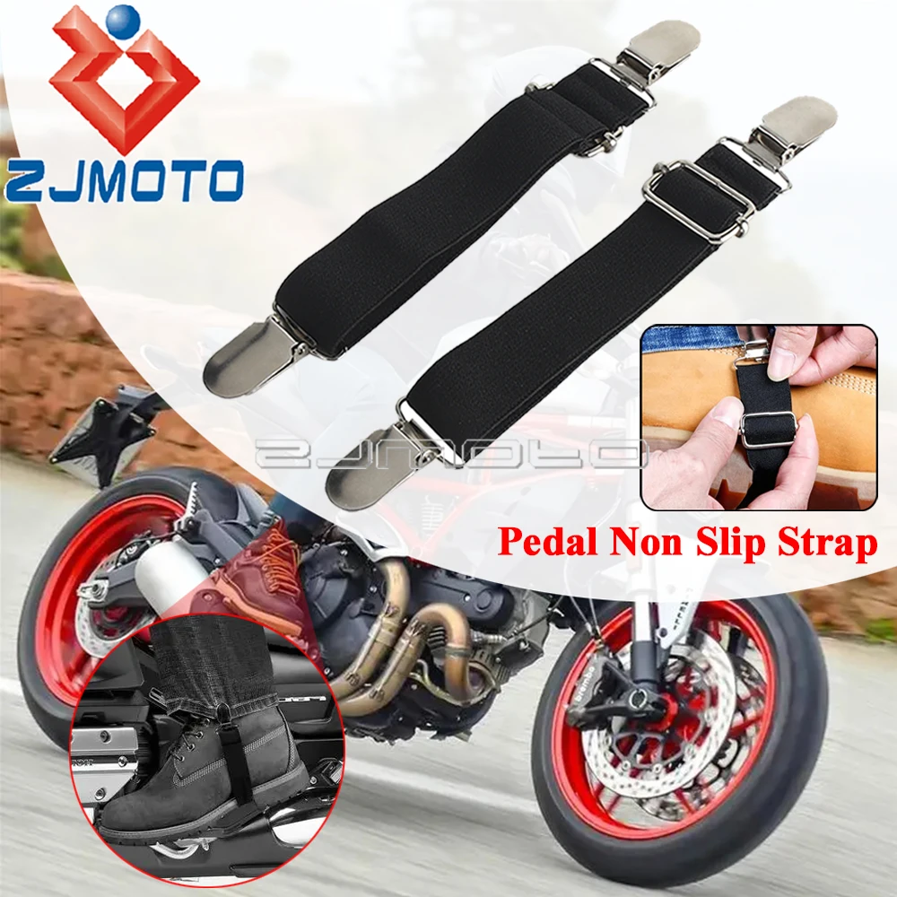 Black Motorcycle Pants Leg Fixator Elastic Adjustable Boot Straps Pant Stirrups Outdoor Cycling Equipment Pants Tie Straps Clips