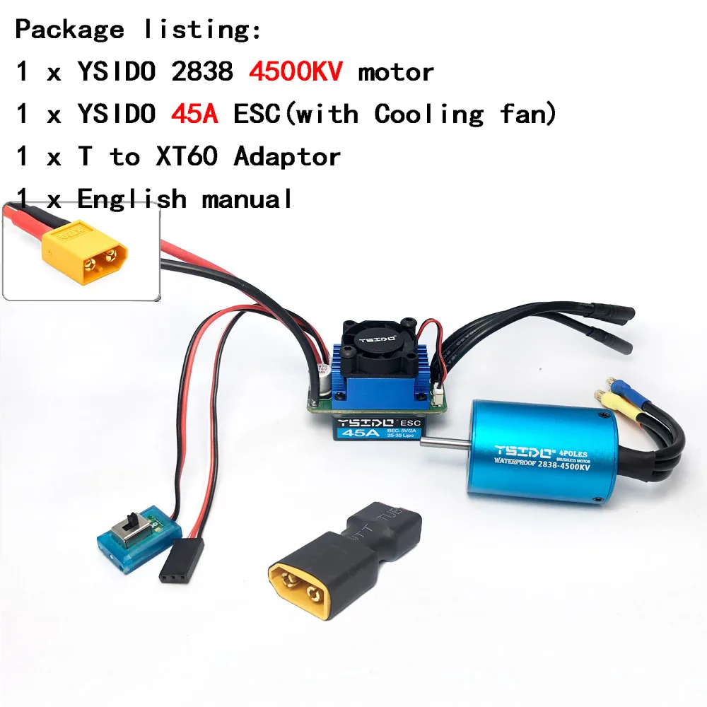 2435/2440/2838/2847 borstelloze motor 35A/45A ESC-combo voor Wltoys 124016   Remo Hobby XLH Timaya Redcat 1/12 1/14 1/16 RC Bootauto
